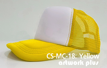 CAP SIMPLE- CS-MC-18, Yellow, หมวกตาข่าย, หมวกแก๊ปตาข่าย, หมวกแก๊ปสำเร็จรูป, หมวกแก๊ปพร้อมส่ง, หมวกแก๊ปราคาโรงงาน, หมวกตาข่ายสีเหลือง